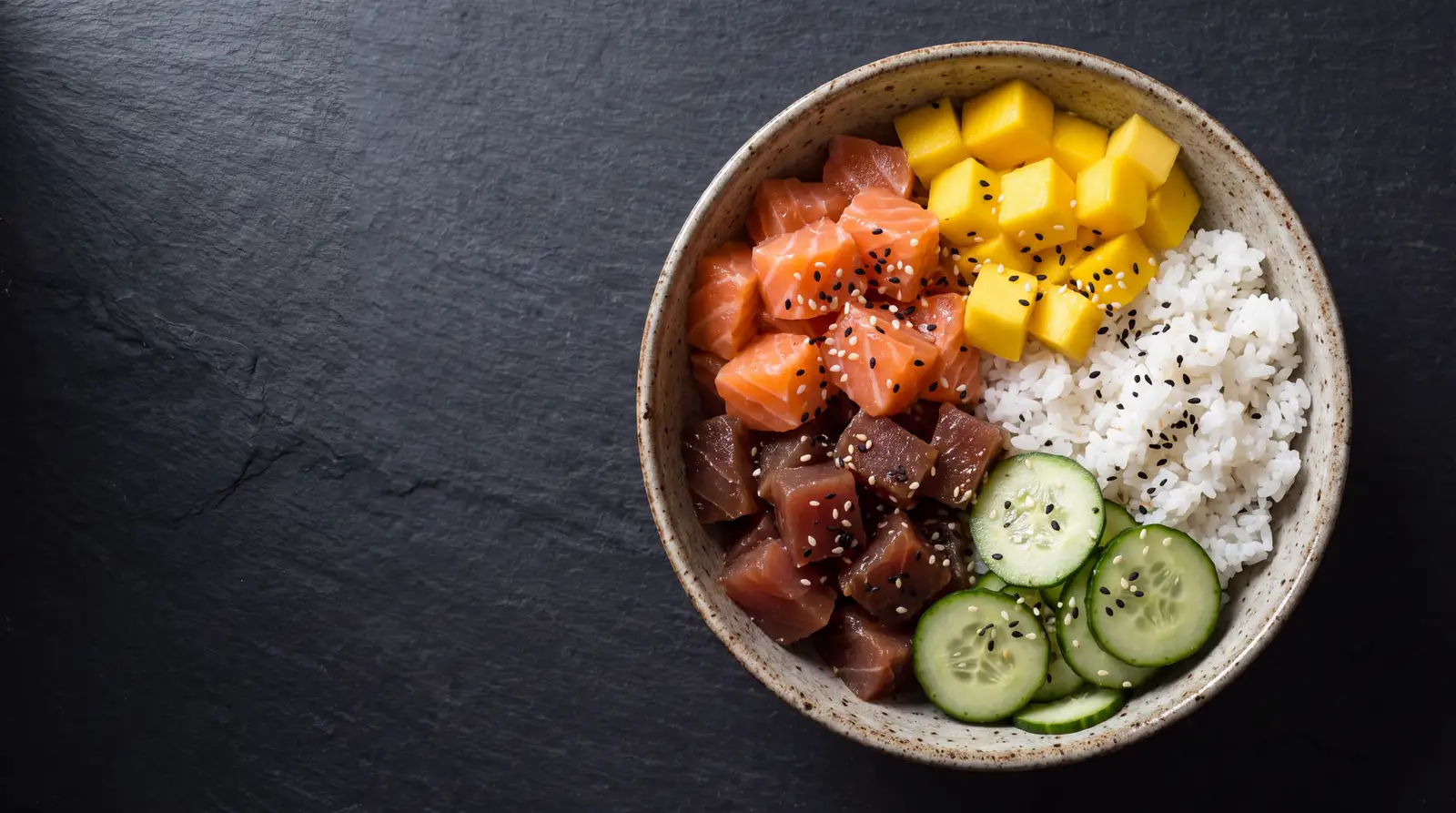 Poke de salmón y atún